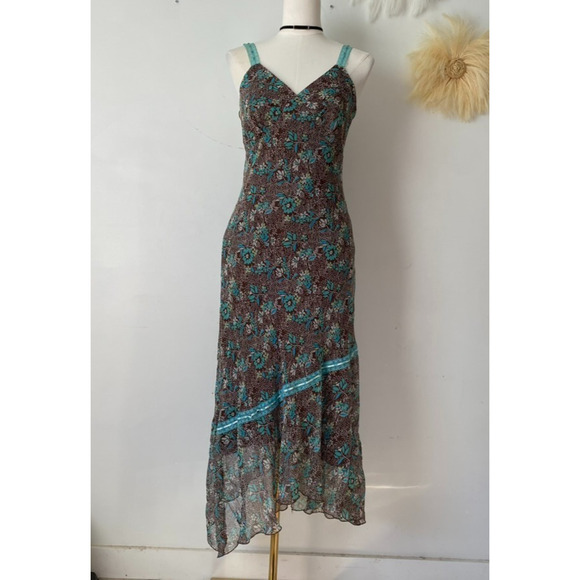 Vtg Believe Y2K Babydoll Maxi Dress Size 6 Asymmetric Fairy Whimsigoth Grunge - Picture 2 of 15